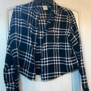 PINK: Cropped Flannel-XS